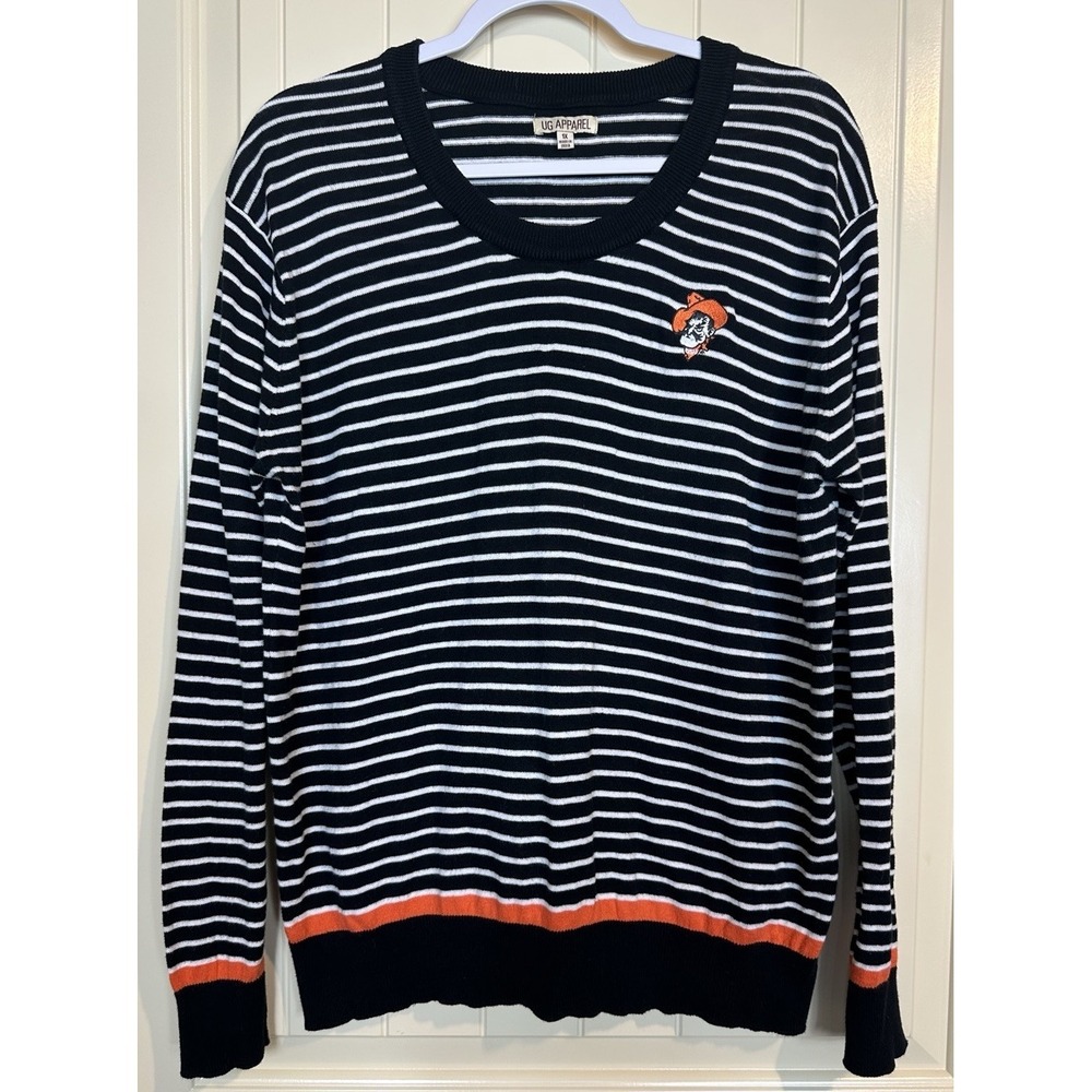 OSU Oklahoma State Cowboys striped lightweight Sweater Women's 1X 100% cotton